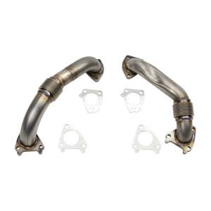 Wehrli Custom Fabrication 2001-2004 LB7 Duramax 2" Stainless Single Turbo Up Pipe Kit for OEM or WCFab Manifolds w/ Gaskets - WCF100590
