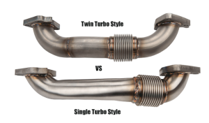 Wehrli Custom Fabrication - Wehrli Custom Fabrication 2001-2004 LB7 Duramax 2" Stainless Single Turbo Up Pipe Kit for OEM or WCFab Manifolds w/ Gaskets - WCF100590 - Image 2