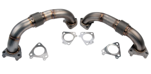 Wehrli Custom Fabrication 2001-2004 LB7 Duramax 2" Stainless Twin Turbo Up Pipe Kit for OEM or WCFab Manifolds w/ Gaskets - WCF100589