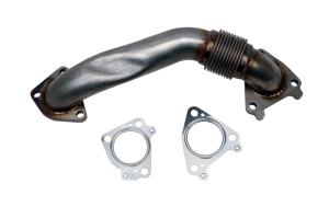 Wehrli Custom Fabrication 2001-2004 LB7 Duramax 2" Stainless Single Turbo Style Pass Side Up Pipe for OEM or WCFab Manifold with Gaskets - WCF100654