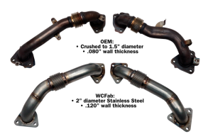 Wehrli Custom Fabrication - Wehrli Custom Fabrication 2017-2024 L5P Duramax 2" Stainless Up Pipe Kit for OEM or WCFab Manifolds w/ Gaskets - WCF100624 - Image 2